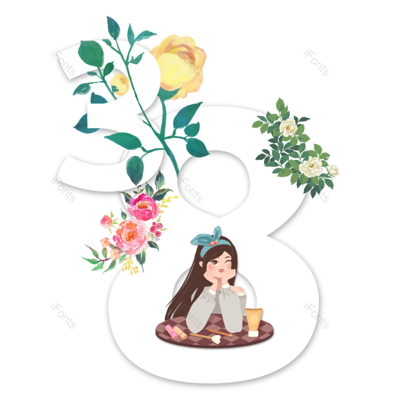 装饰图片,素材元素,鲜花PNG,女生节免抠素材